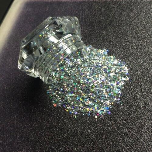 WHOLESALE Mixed Size Holographic Sequins Chrome Unicorn 3D Laser Super Shining Nail Powder Glitter Spangles Gel Nail Polish DIY