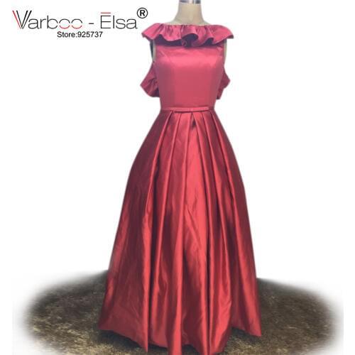 VARBOO_ELSA Arabian Design appliqued prom dress long red evening dress 2018 short front long back dress evening gowns dress