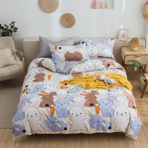 Duvet Cover pillowcases 3pcs 220x240,Comforter Bedding Sets King Size 135x200 Child quilt cover,Cartoon rabbit Bed Cover 2020
