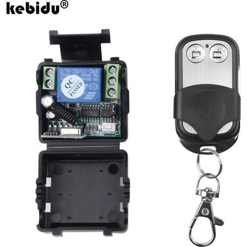 Kebidu Wireless Remote Control Switch DC 12V 10A 1CH relay Receiver Module and RF Transmitter 433 Mhz Remote Controls