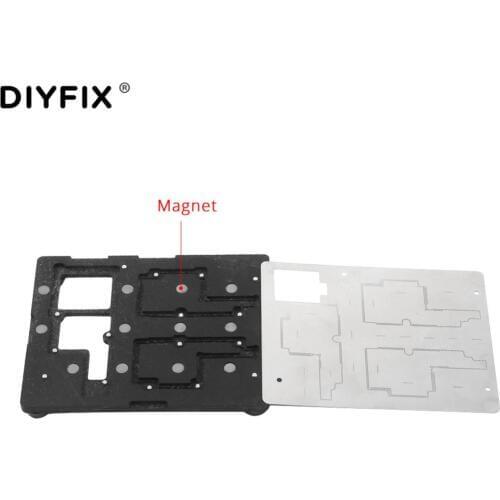 DIYFIX Logic Board Repair Tool for iPhone X Planting Tin Fixture Motherboard IC Chip Ball Soldering Net Stainless Steel Plate
