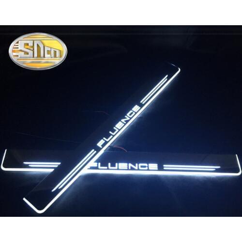 SNCN 4PCS Car LED Door Sill For Renault Fluence 2015 - 2017 2018 Ultra-thin Acrylic Dynamic LED Welcome Light Scuff Plate Pedal