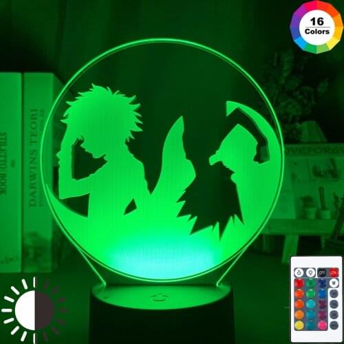 Led Night Light Anime Hunter X Hunter Gon Freecss and Killua Zoldyck Illusion Nightlight for Child Bedroom Decor Desk Lamp Gift