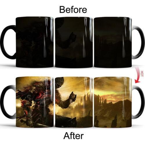 Dark Souls Color Changing Mug Hot Cold Heat Temperature Sensitive Mug Coffee Tea Mug Cup