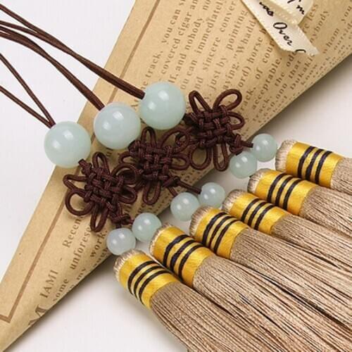 Top Jade Safe Buckle Double Tassel Smooth Chinese Knot Charm Accessories Pendant Car Pendant Musical Instruments Jungle Costumes