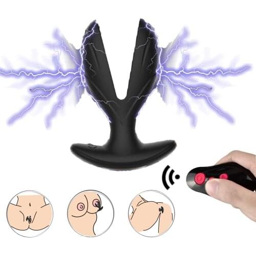 Vibrating Anal expander Plug Electric Shock Pulse Vibrator Prostate Massager Men Remote Control Sex machine Toys for man adult