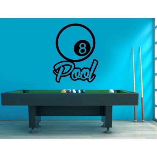 Billiard Pool Wall Decal Vinyl Stickers Snooker Sports Game Home Decoration Interior Design Mural Self-adhesive Wallpaper Z312