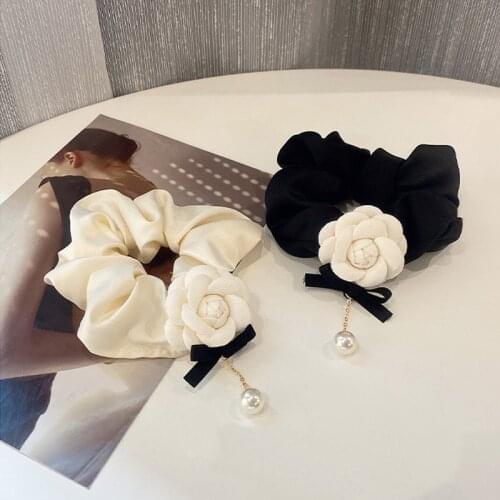 New Handmade Vintage Camellia Hair Accessories For Women Elegant Rose Pearl Autumn Winter Girl Head Accessories Gum Wholesale