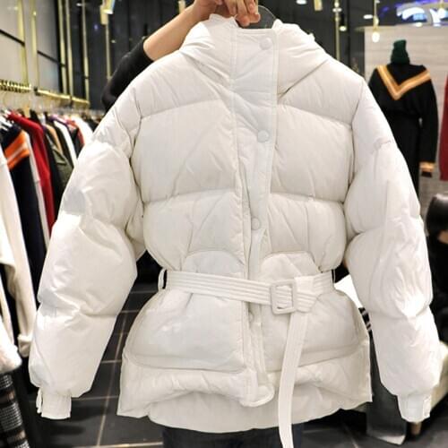 2020 Winter Long Sleeve Hooded Stand Collar Cotton Down Warm Jacket Casaco Feminino Women Thick Coat