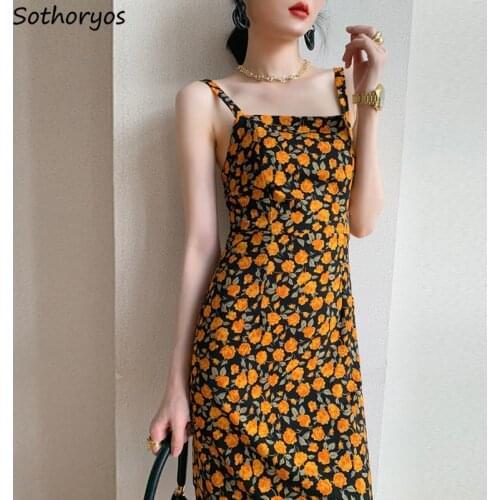 French Vintage Sleeveless Dress Women Plus Size M-3XL High Waist Slender Spaghetti Strap Sundress Sexy Backless Elegant Stylish