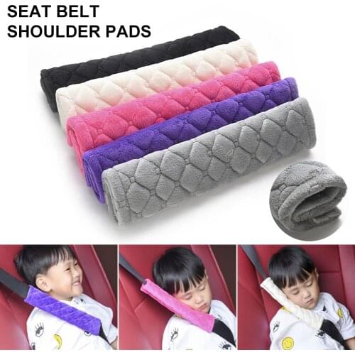 1pair Universal Car Seat Belt Cover Safety Belt Cover Shoulder Pad Embroidere Plush Adjustable Car Interior Decoration Accessori