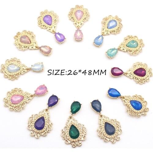Retro 26*48mm 10pcs Shield Alloy Pendant Headgear Wedding Material Accessories Invitation Gift Box Decoration