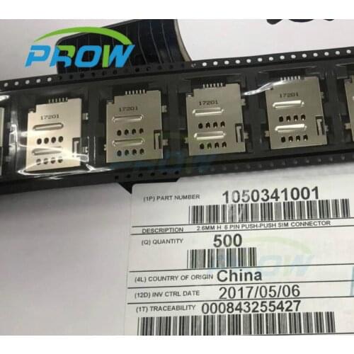 105034-1001 1050341001 SIM 2.6mm 6Pin PUSH SIM CONNECTOR connector Prow socket 2.6 6p