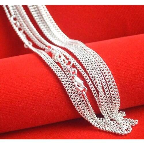 20PC Fine Jewelry Findings 30inches Necklace Chains Silver colorPlated 2.0MM Side ChainLobeter Clasp Jewellery Sets For Pendant