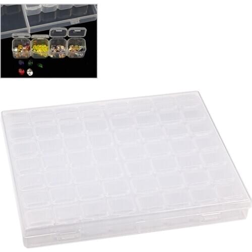 28/56 Slots Rectangle Acrylic Clear Beads Display Storage Container For Beads Earring Box For Jewelry Rectangle Box Case #20