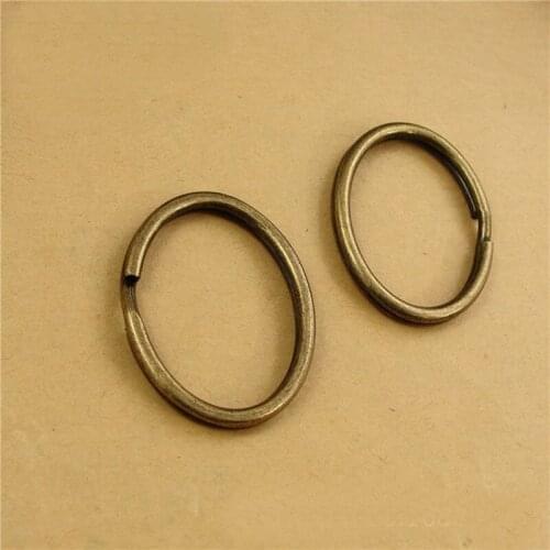 29*37MM Antique Bronze Plated Oval Key Rings Vintage Metal Iron Key Ring 60 PCS