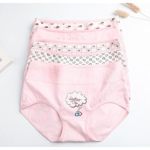 5/lot Plus M-XXL Panties Women All Cotton High Waist Slimming Underwear Girls Seamless Briefs Sexy Female Breathable Lingerie