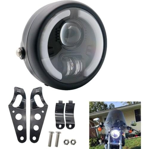 6.5" 5.75 inch Motorcycle LED Headlight DRL With Bracket Cafe Racer For motorc Sportster Cafe Racer Bobber Iron 883 Indian Scout