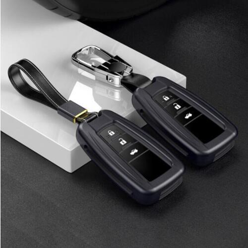 Alunimnum Key Cover Holder Pocket For Toyota Avalon Camry Land Cruiser Prado Corolla CHR CH-R 3 Button Key Case
