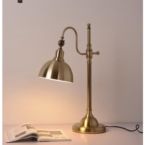 American Retro Wrought Iron Office Living Room Study Reading And Learning LED Desk Lamp E27 AC110V 220V