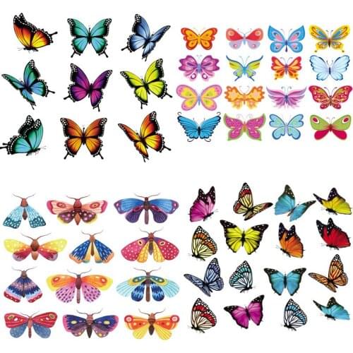 Butterfly Iron on Transfer Patches for Clothing T Shirt Textile Vinyl Thermo Stickers Applique Diy Heat Transfer Clothes Stripes