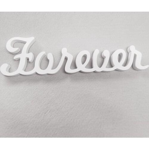 Customized Wood Wooden Words Forever Name Logo Shape For Kids Boy Girls Baby Shower Birthday Wedding Party Decoration Design