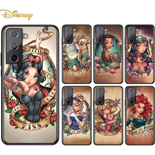 Disney Princess For Samsung Galaxy S21 S20 S10e S9 S8 S7 S6 Plus Ultra Lite Edge 5G Silicone Black Soft Phone Case