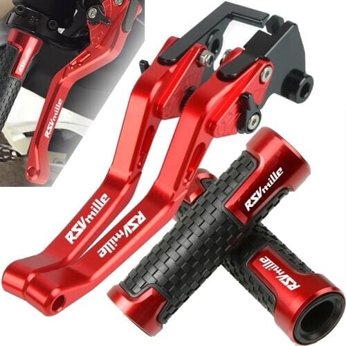 For Aprilia RSVMILLE 2004 2005 2006 2007 2008 RSV MILLE R Handle Grips Handlebar &Motorcycles Short Brake Clutch Lever Aluminum