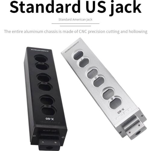 Aluminum alloy power filter shell black/silver/2/4/6 specification optional inlet shell socket US Power outlet
