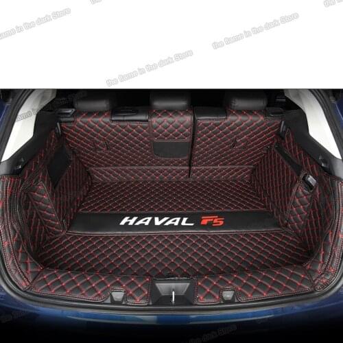 Leather car trunk mat for haval F5 2019 2020 2021 2022 cargo liner cover boot rear accessory interior detail auto styling seat