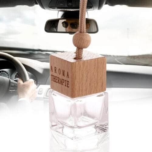 Cubic Wooden Cap Beads Perfume Essential Oil Empty Glass Bottle Hanging Decor cosmetics lip gloss tubes spray bottle perfume bot