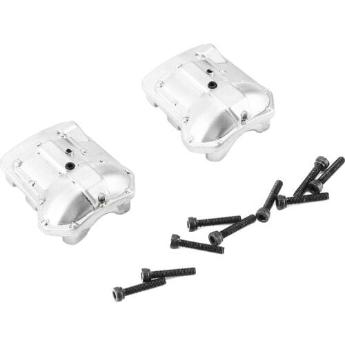 2pcs Metal Front/Rear Axle Housing Cover with Screw Replacement Accessory Parts for Traxxas/TRX4 1/10 RC Crawler Car