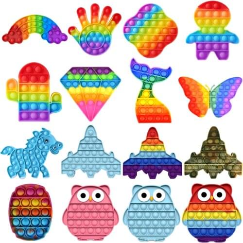Multifunction Kawaii Owl Shape Push Bubble Sensory Toy Desktop Puzzle Anti Stress Toys Cup Mat Squeeze Toy Portable Novelty Gift