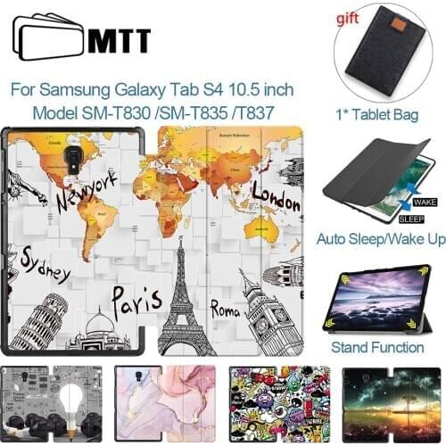 MTT PU Leather Case Cover For Samsung Galaxy Tab S4 10.5 inch T830 T835 T837 Protective Funda Flip Fold Stand Smart Tablet Case