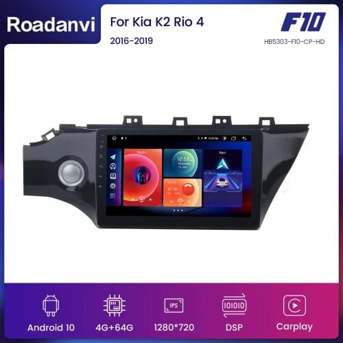 10.2" Android 10.0 Multimedia Player Stereo Car Radio for K2 Kia K2 Rio 4 2016 2017 2018 2019 1280*720 Car Player GPS BT5.0