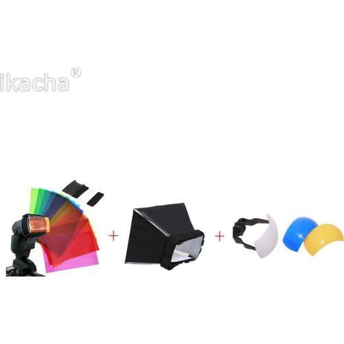 3pcs/lot Soft Screen Flash Diffuser+12 Color Gel Filters+3 Color Flash Diffuser for Canon Nikon Sony All DSLR Flash Speedlite