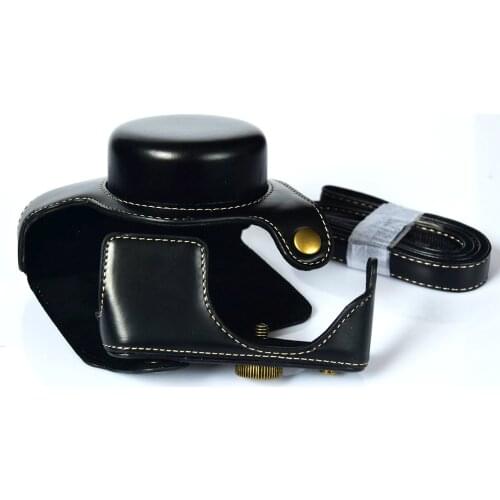 Shoulder PU Leather Camera Case Cover Bag For Panasonic Lumix DMC-GF8 Lumix GF8 With Shoulder Strap 12-32mm Lens 3 Colors