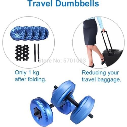 8-10kg Blue water-filled dumbbells suitable for adults, children and elderly portable fitness equipment dumbbells