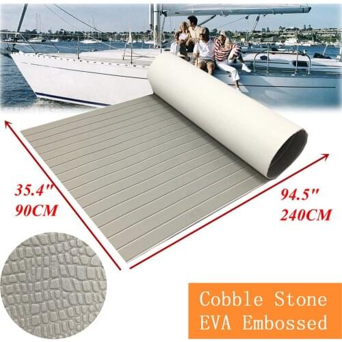 Cobblestone Teak Decking Sheet For Boat EVA Yacht Marine Flooring Mat Carpet 90cm240cm6mm Light Grey With White Boat Accessories