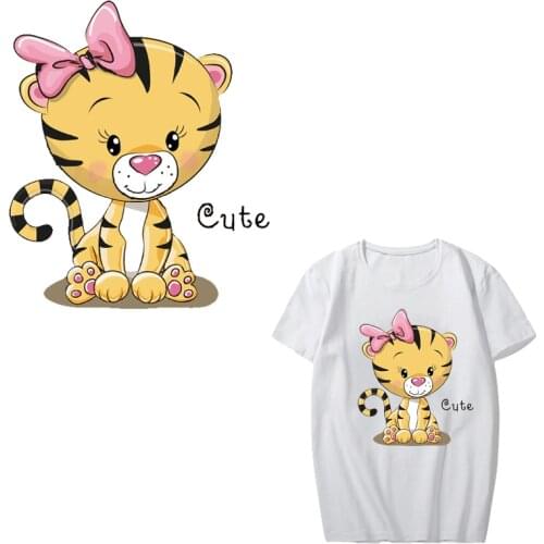 Cartoon Cat Patch Heat Transfer Vinyl Stickers Appliques on Clothes DIY T-shirt Iron-on Transfers Cute Animal Patch Heat Press