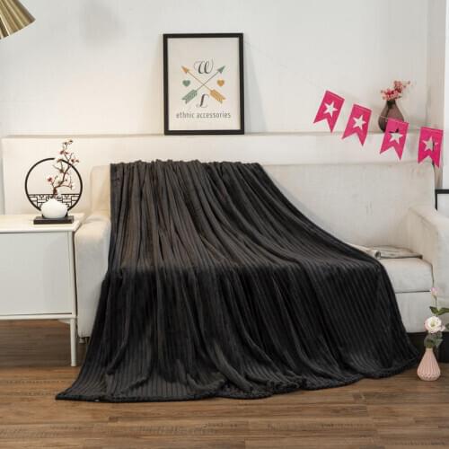 Sofa Blanket On The Bed Black Color Flannel Soft Thow Blankets Single/Queen/King Size Plaid For Beds Fleece Blanket For Home