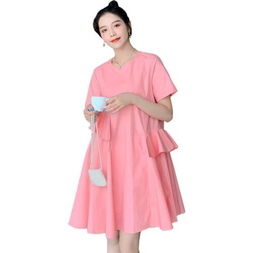 Maternity Dress Woman Clothes for Pregnant Women Clothing Summer Solid Plus Size Loose Dresses Maternity Clothes Pregnancy Dress