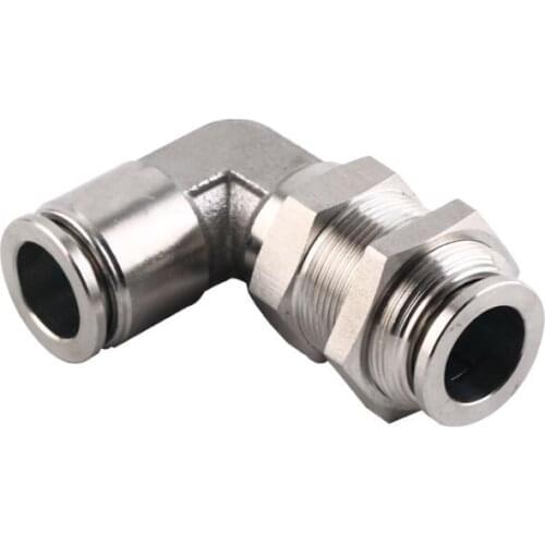 Pneumatic 1/8 5/32 1/4 3/8 1/2 5/16” Stainless Steel 304 Push Connect bulkhead union elbow air connector