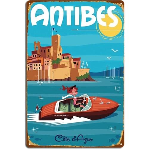 Antibes Poster Metal Signs Club Party Club Bar Vintage Plates Tin sign Posters