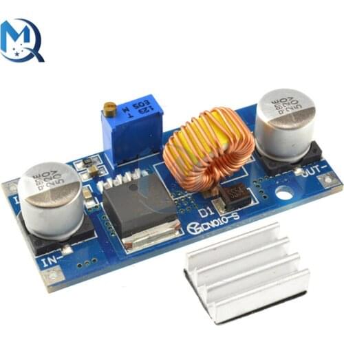 5A XL4015 DC-DC 4-38V to 1.25-36V 24V 12V 9V 5V Step Down Adjustable Power Supply Module LED Lithium Charger With Heat Sink