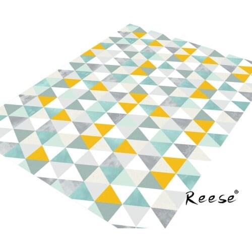 Reese Customizable Printed Area Rug Fresh Geometry Pattern Carpets For Living Room Study Bathroom Anti Slip Bottom Easy Clean
