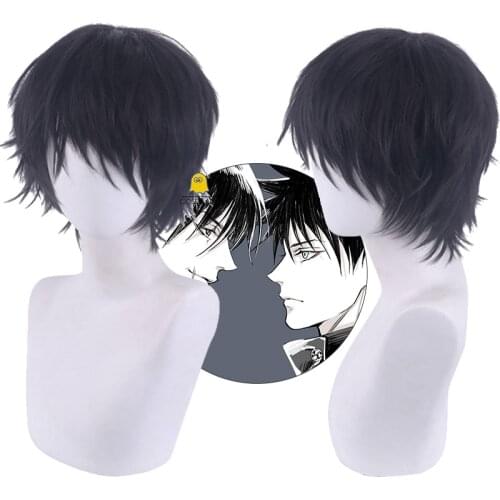 Toji Fushiguro Cosplay Black Wig Toji Zenin Short Heat Resistant Synthetic Hair Wig Cap Anime Jujutsu Kaisen Men Women Party Wig