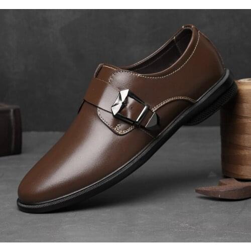 Genuine Leather Business Shoes Mens Formal Shoes Luxury Brogue Italian Man Shoes Wedding Party Dress Shoes