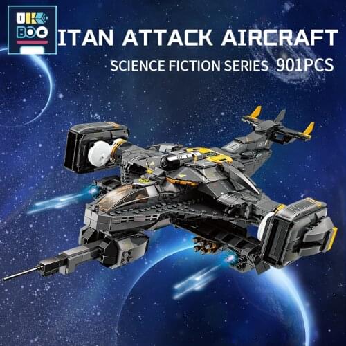 UKBOO 901PCS Attacked Aircraft Model Building Blocks Militarys Technical Fighter Weapon Bricks Science Series Toys for Children