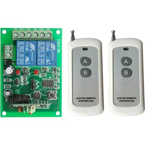 433Mhz Universal Wireless Remote Switch DC 12V 24V 2CH relay Receiver Module and RF Transmitter 433 Mhz Remote Controls